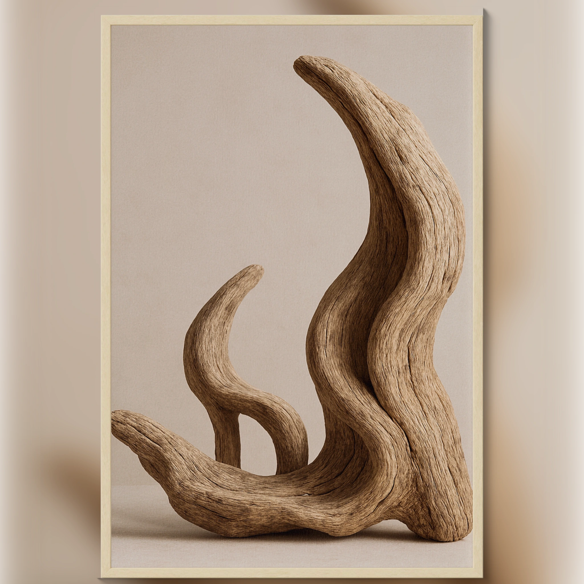 Driftwood Forms – Organic Elegance in Neutral Abstraction