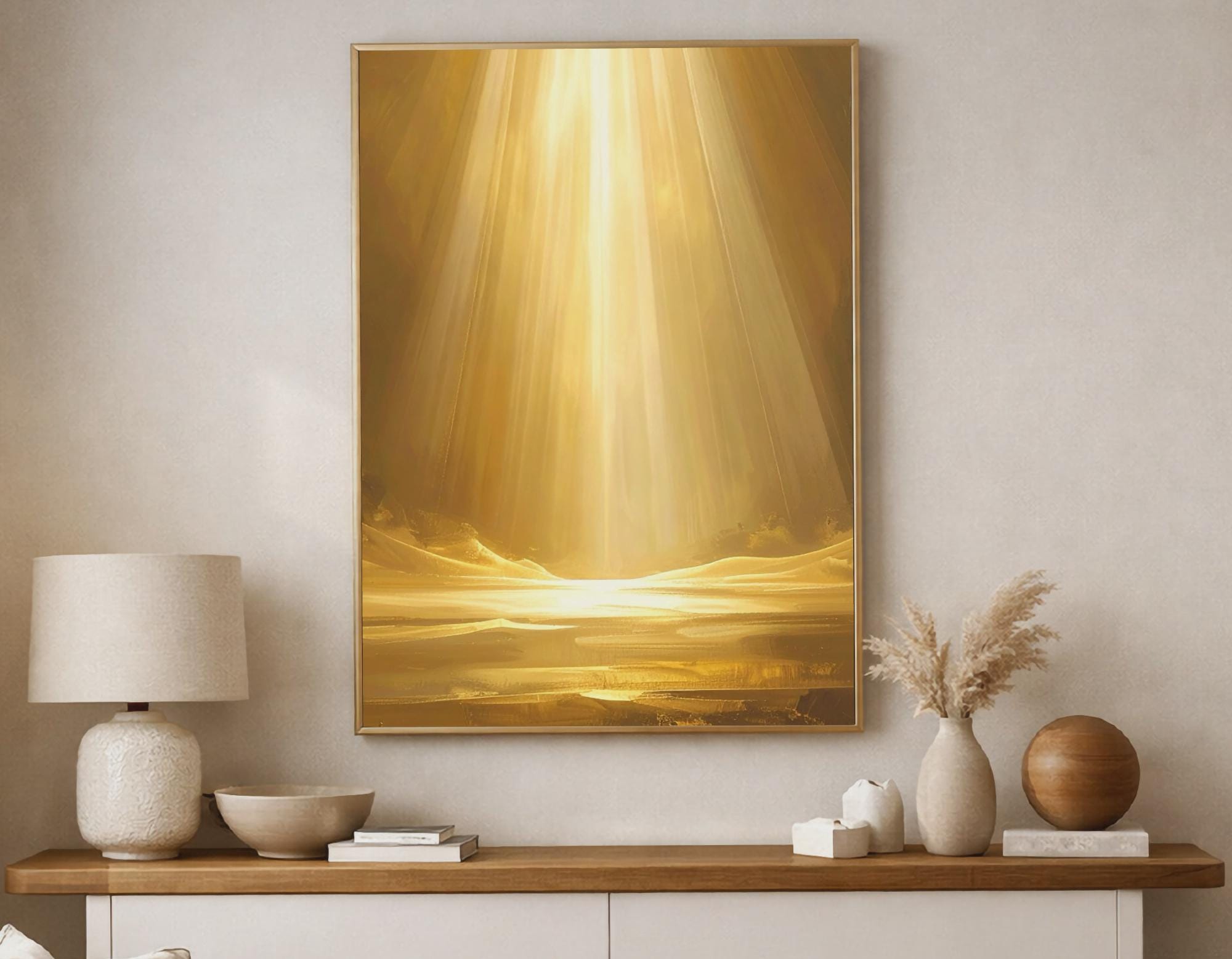Radiant Glow — A Celestial Beam of Golden Light | Doxology Wall Art (Digital Download)