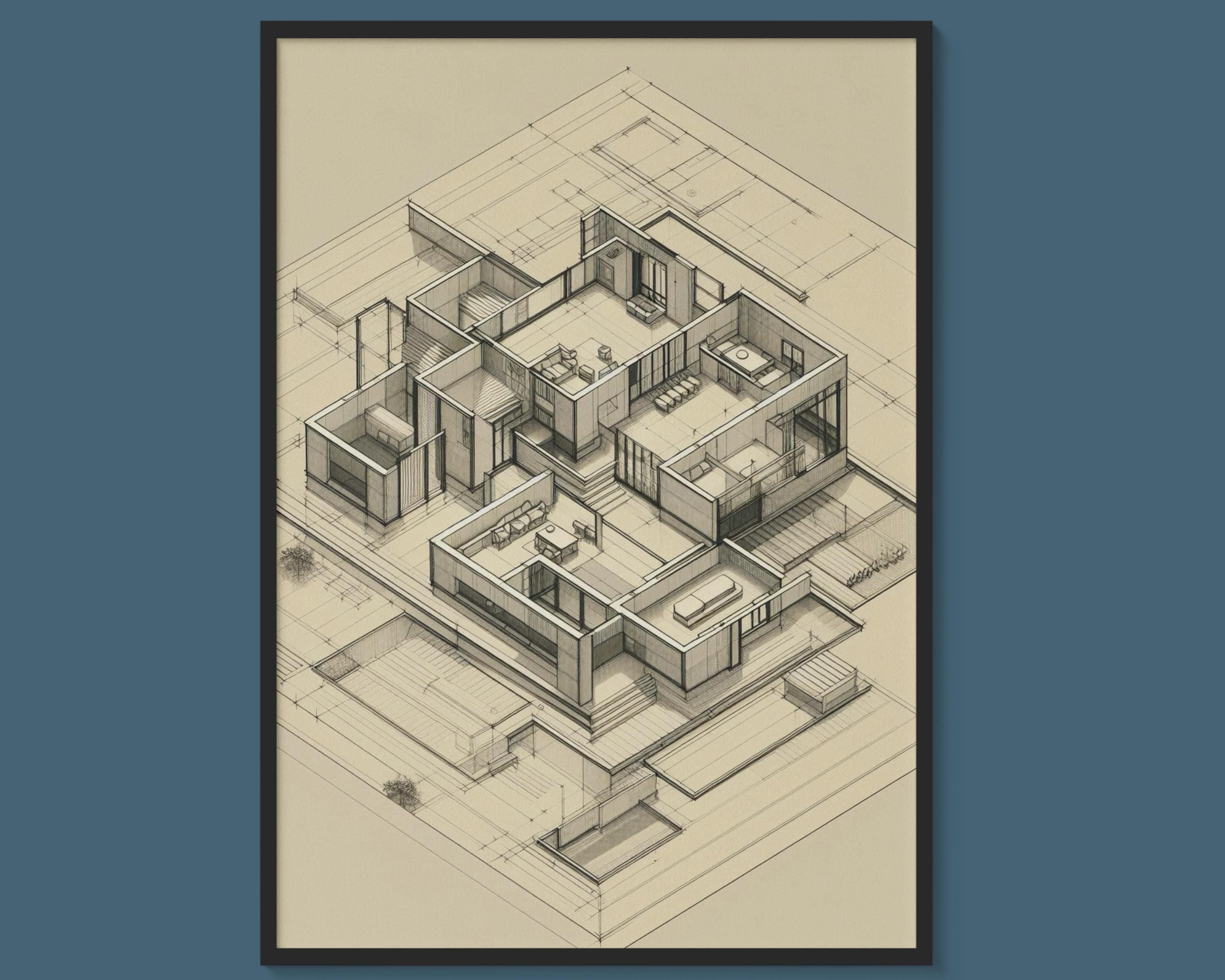 Architectural Lines — Modern Multi‑Level House Design | Contemporary Luxury Blueprint (Digital Download)