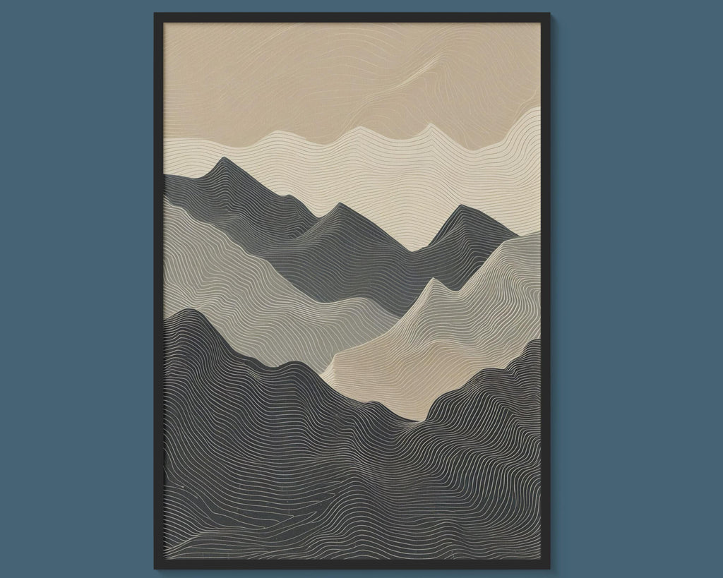 Abstract Topography — Layered Terrain Patterns | Contemporary Wall Art (Digital Download)