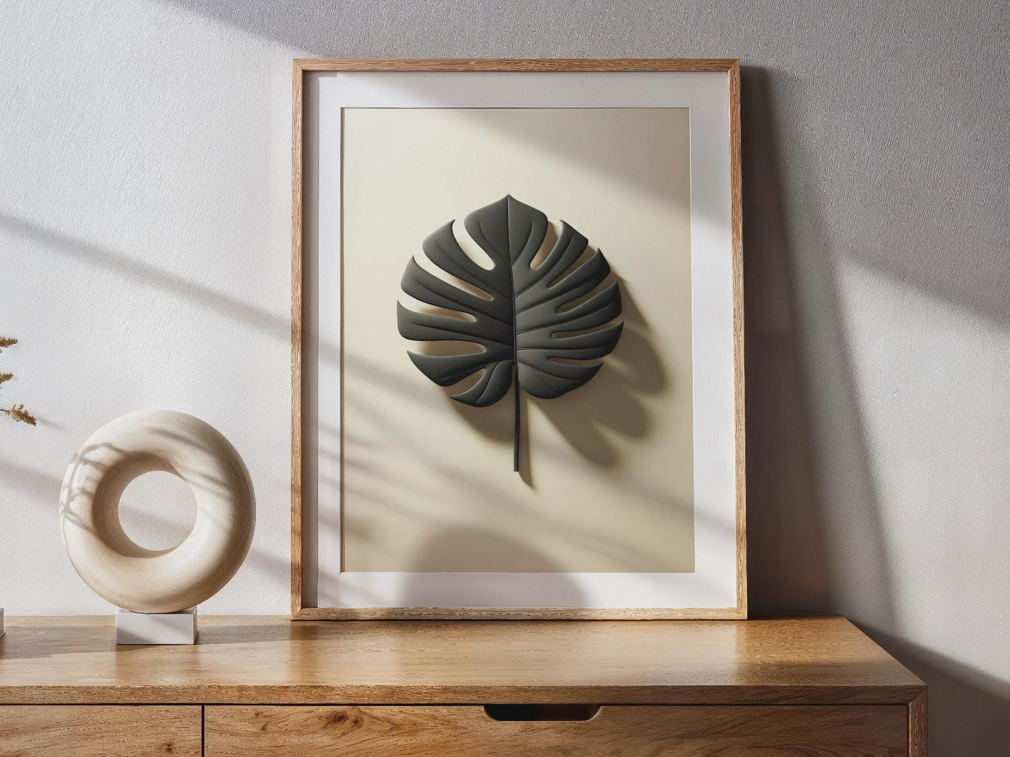 Botanical Silhouette — Delicate Leaf and Shadows | Elegant Wall Art (Digital Download)
