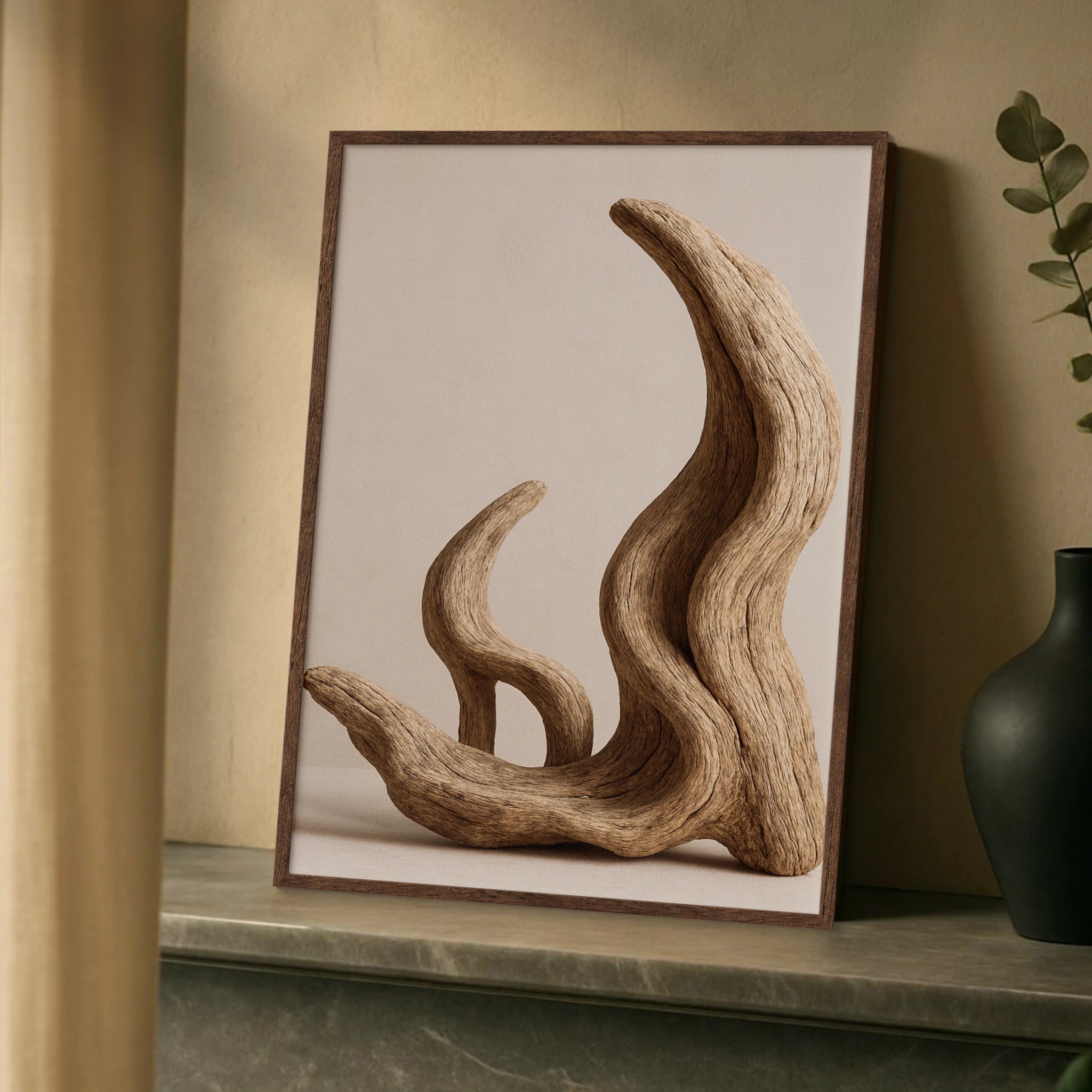 Driftwood Forms – Organic Elegance in Neutral Abstraction