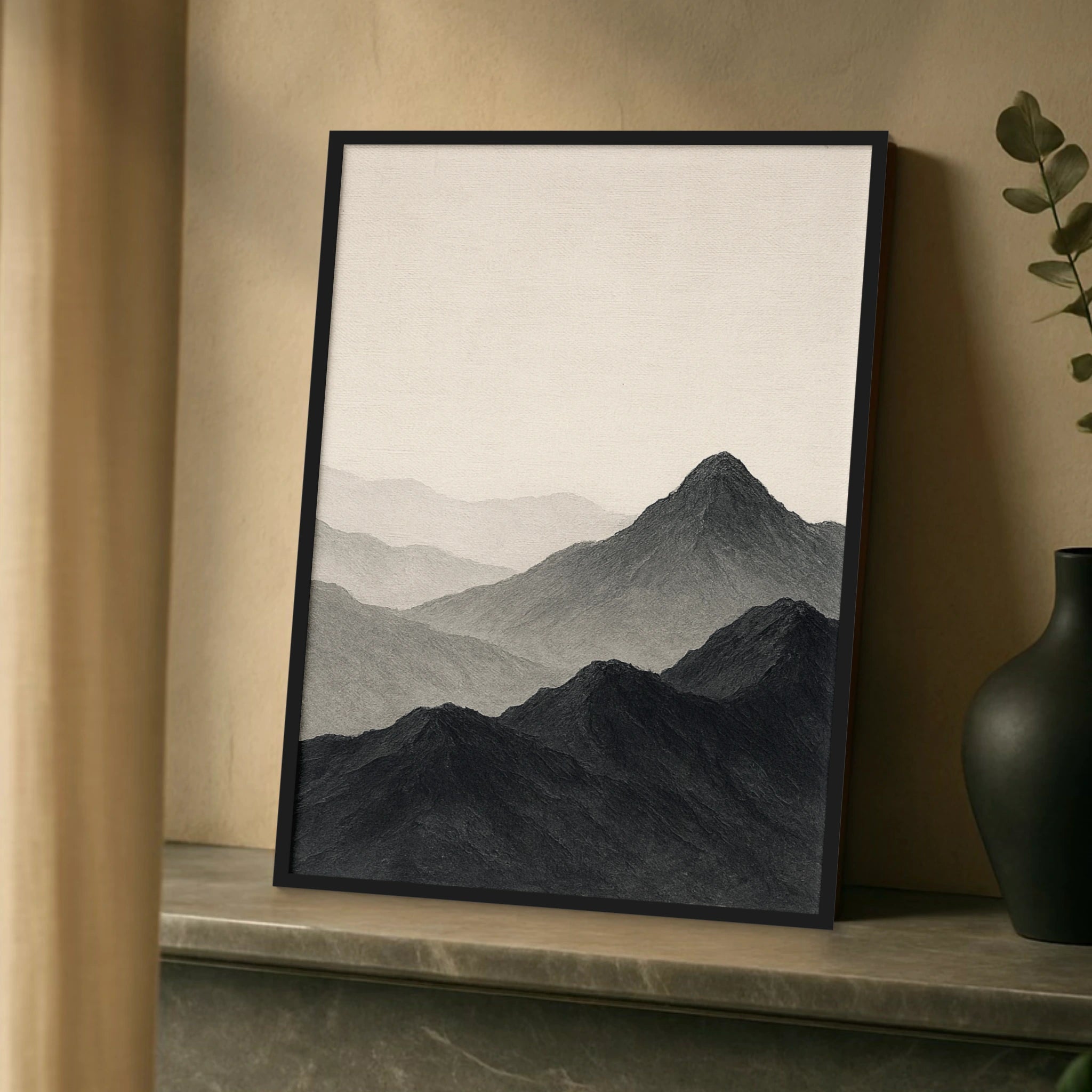 Mountain Veil – Misty Peaks in Majestic Light