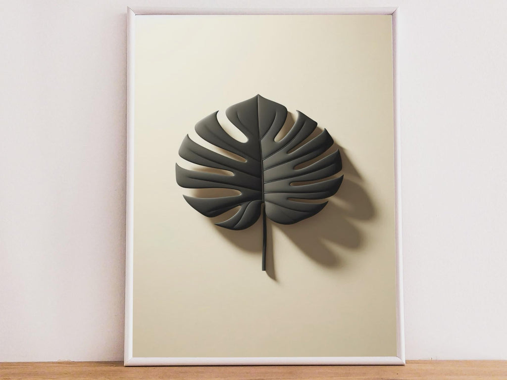 Botanical Silhouette — Delicate Leaf and Shadows | Elegant Wall Art (Digital Download)