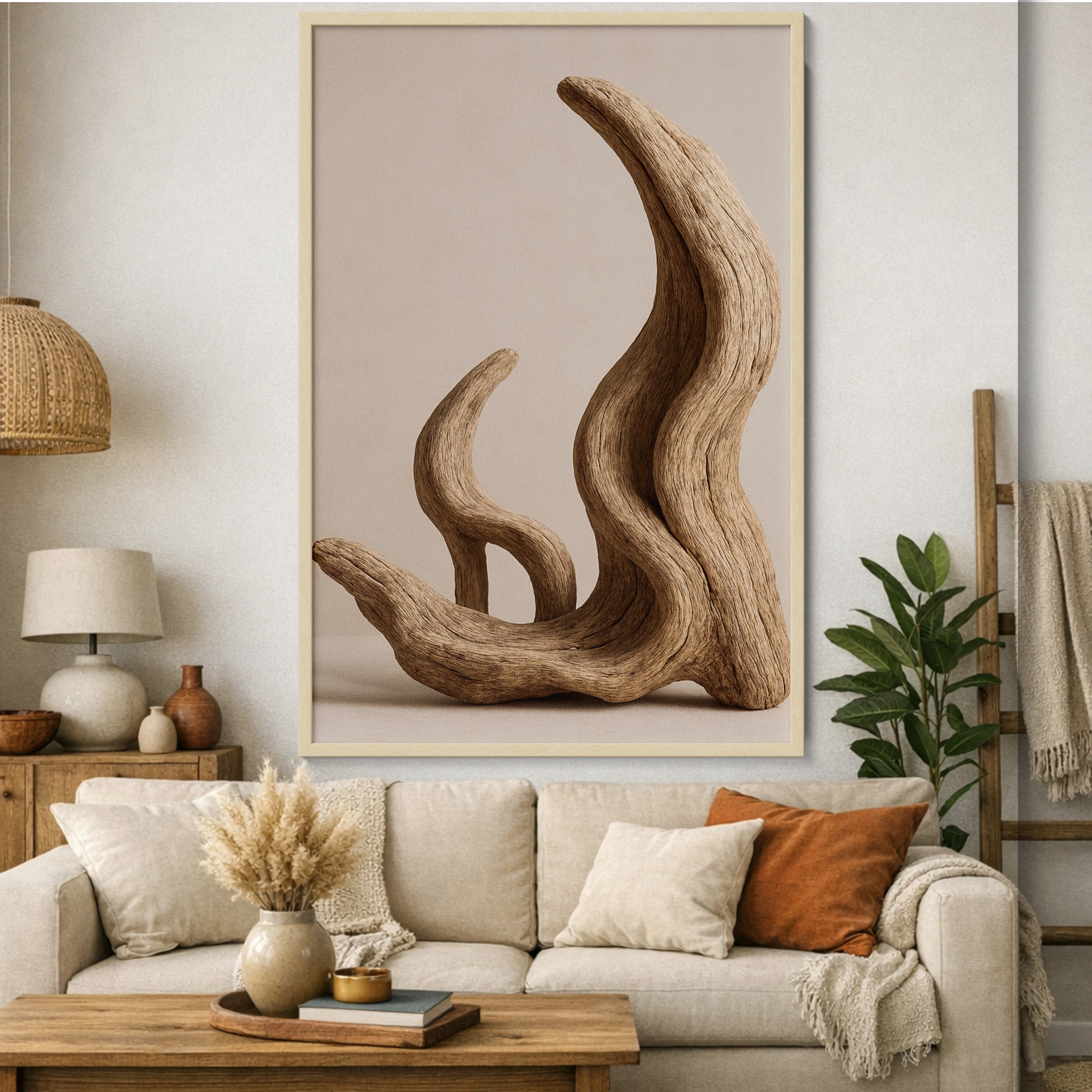 Driftwood Forms – Organic Elegance in Neutral Abstraction