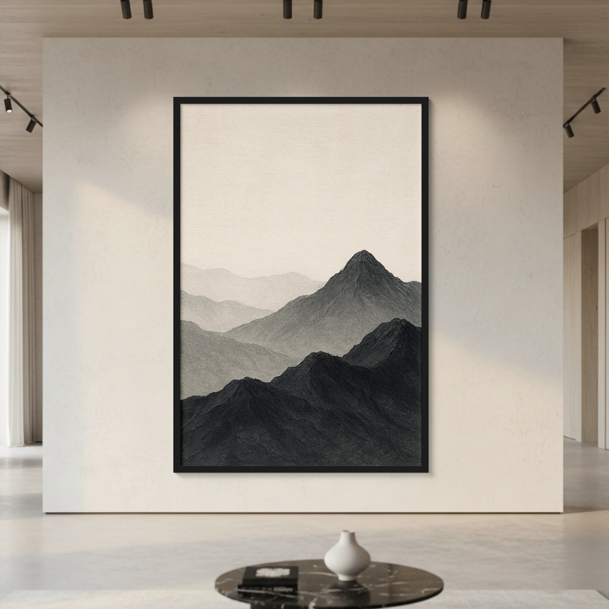 Mountain Veil – Misty Peaks in Majestic Light