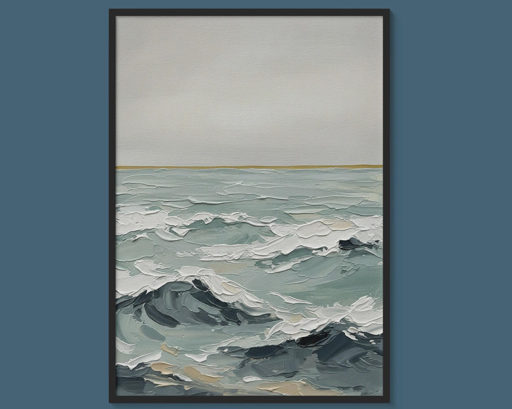 Ocean Whisper — Textured Abstract Seascape | Coastal Wall Art (Digital Download)
