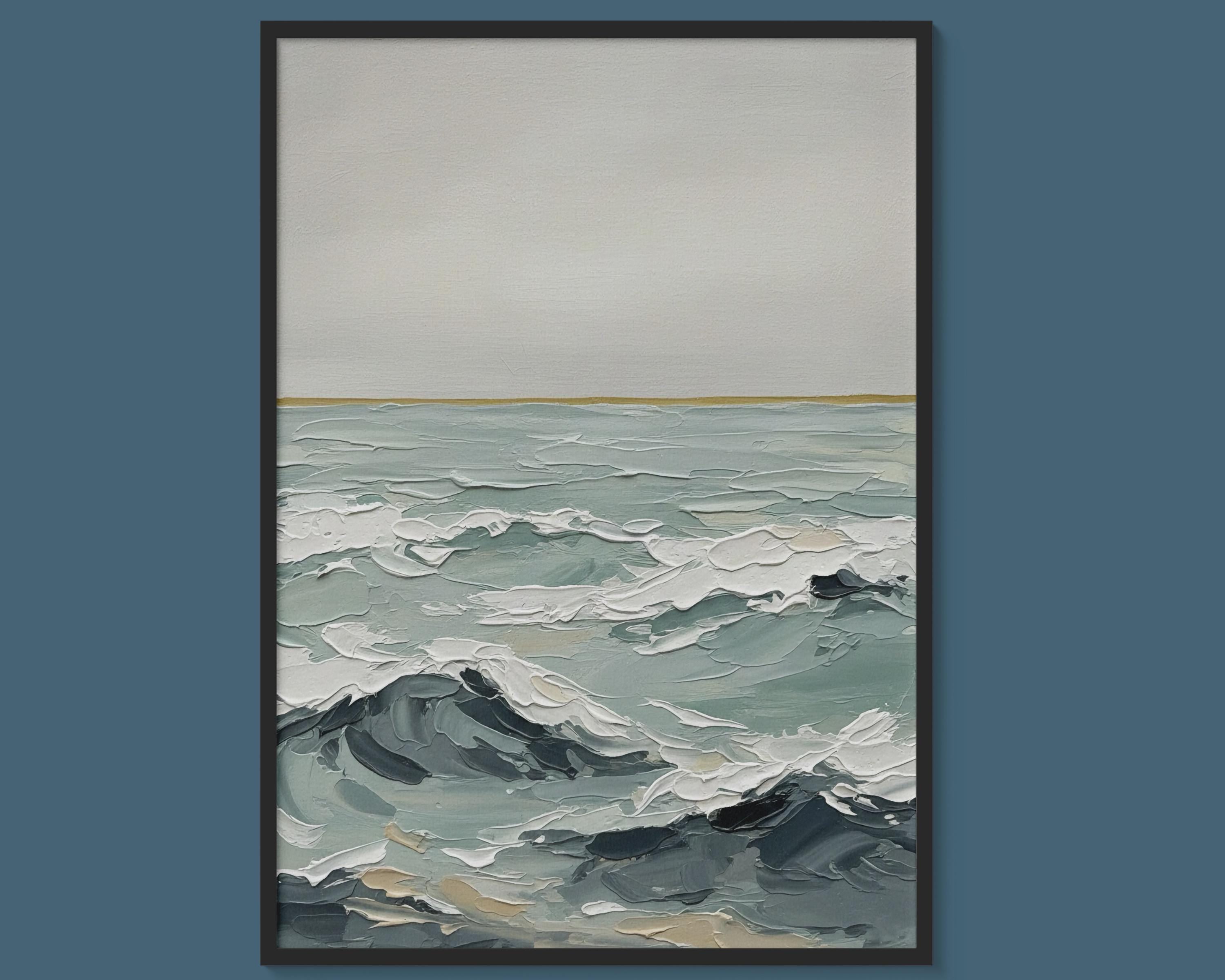 Ocean Whisper — Textured Abstract Seascape | Coastal Wall Art (Digital Download)