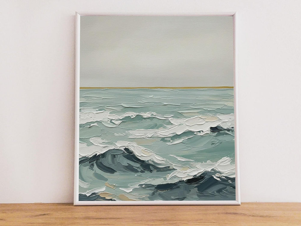 Ocean Whisper — Textured Abstract Seascape | Coastal Wall Art (Digital Download)