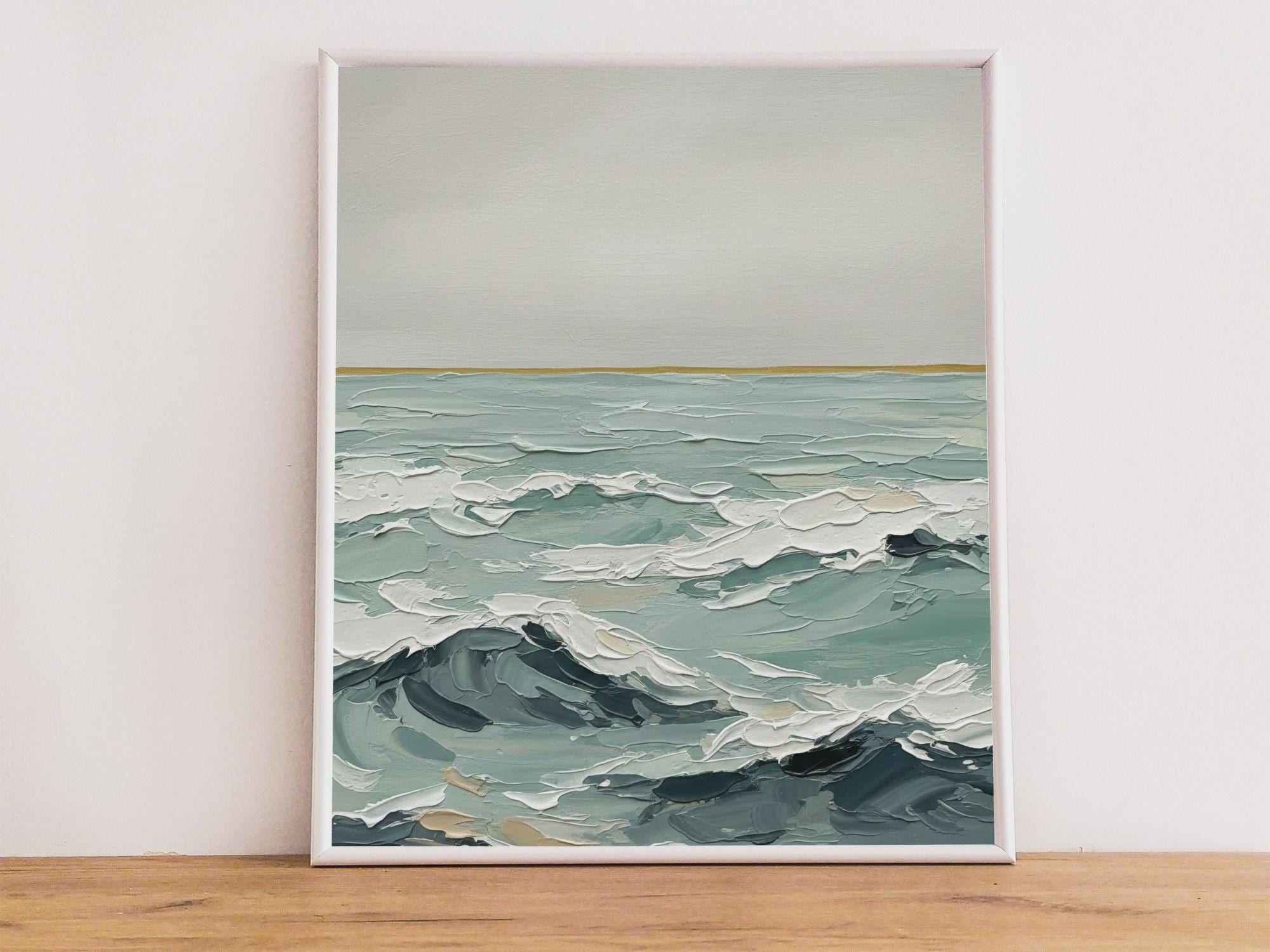 Ocean Whisper — Textured Abstract Seascape | Coastal Wall Art (Digital Download)