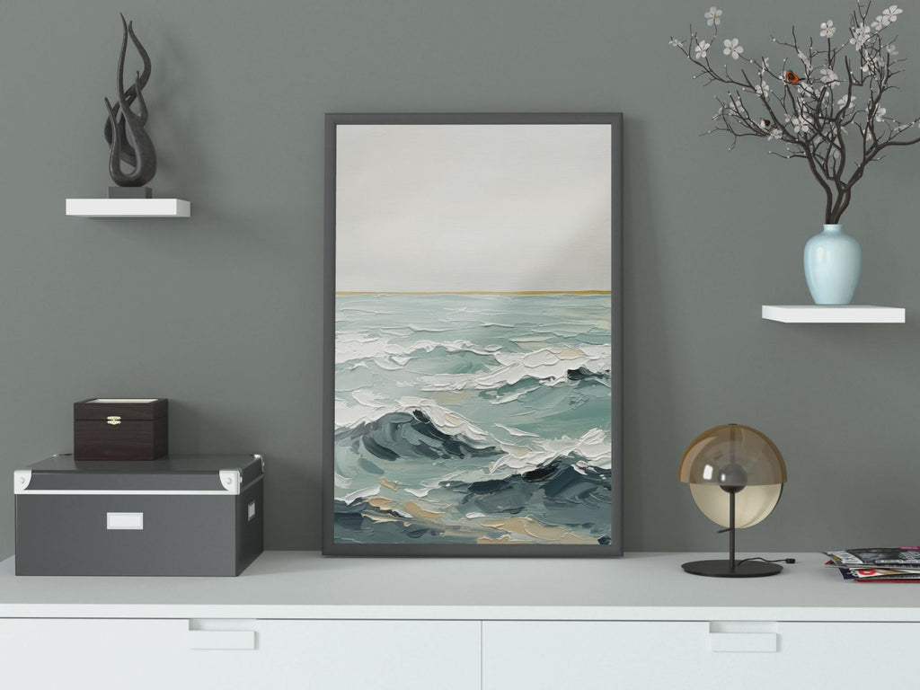 Ocean Whisper — Textured Abstract Seascape | Coastal Wall Art (Digital Download)