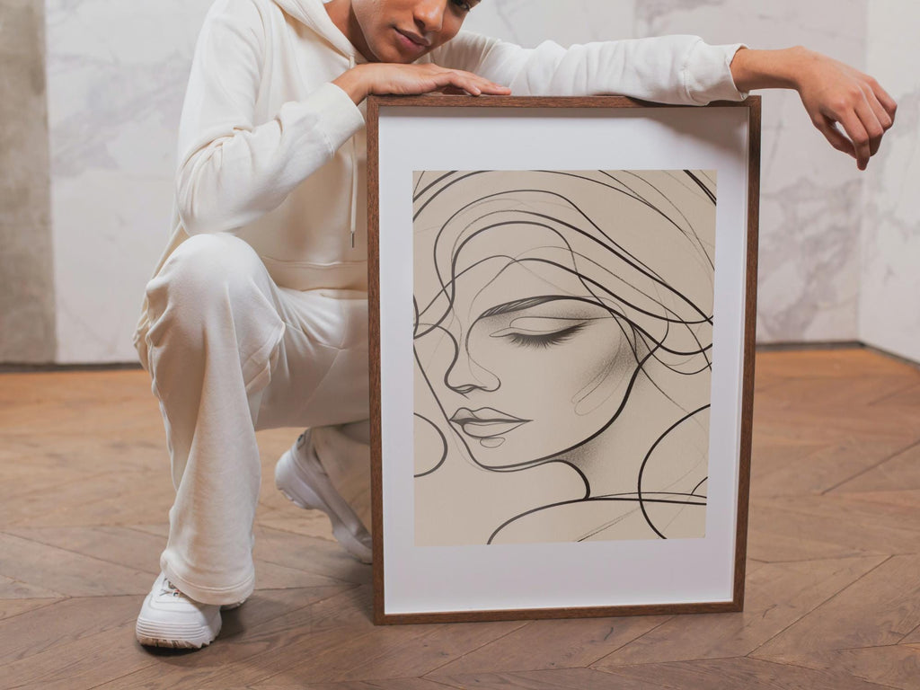 Feminine Muse — Graceful Contours in Soft Light | Artistic Wall Art (Digital Download)