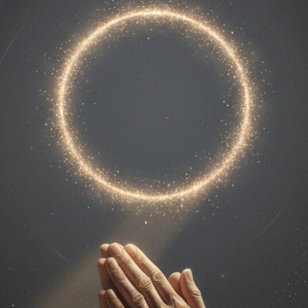 Glowing Halo - Hands in Prayer, Spiritual Wall Art (Digital Download)