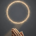 Glowing Halo - Hands in Prayer, Spiritual Wall Art (Digital Download)