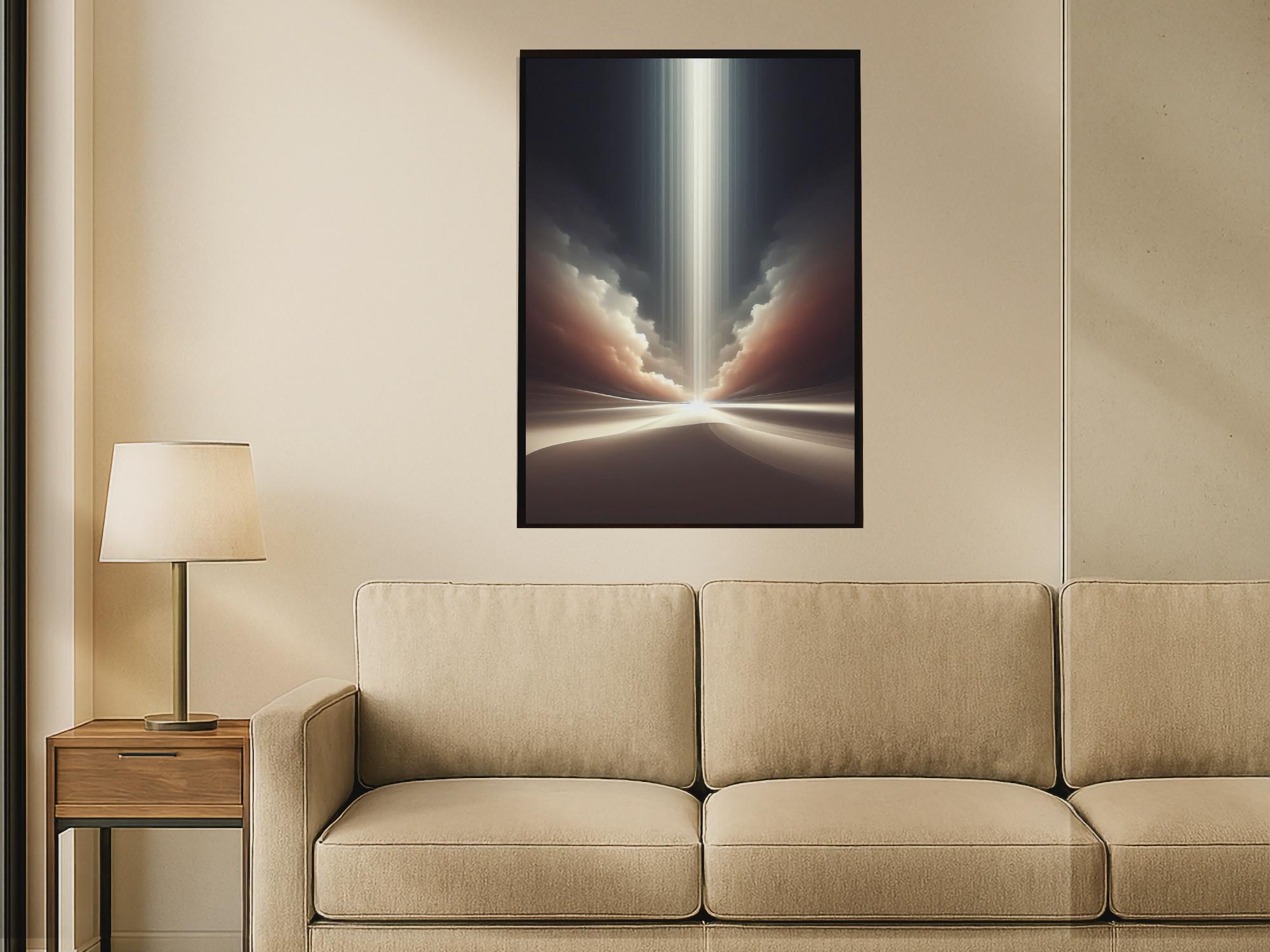 Light Rays — Sacred beams cross minimalist canvas | Abstract Light Art (Digital Download)