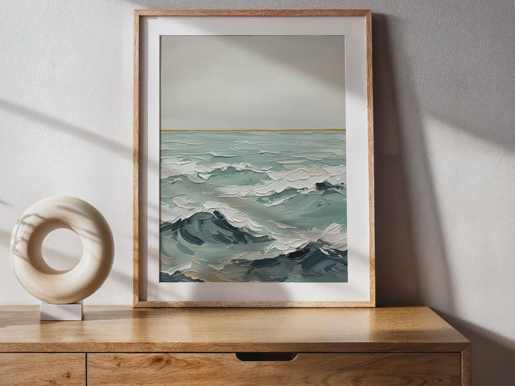 Ocean Whisper — Textured Abstract Seascape | Coastal Wall Art (Digital Download)