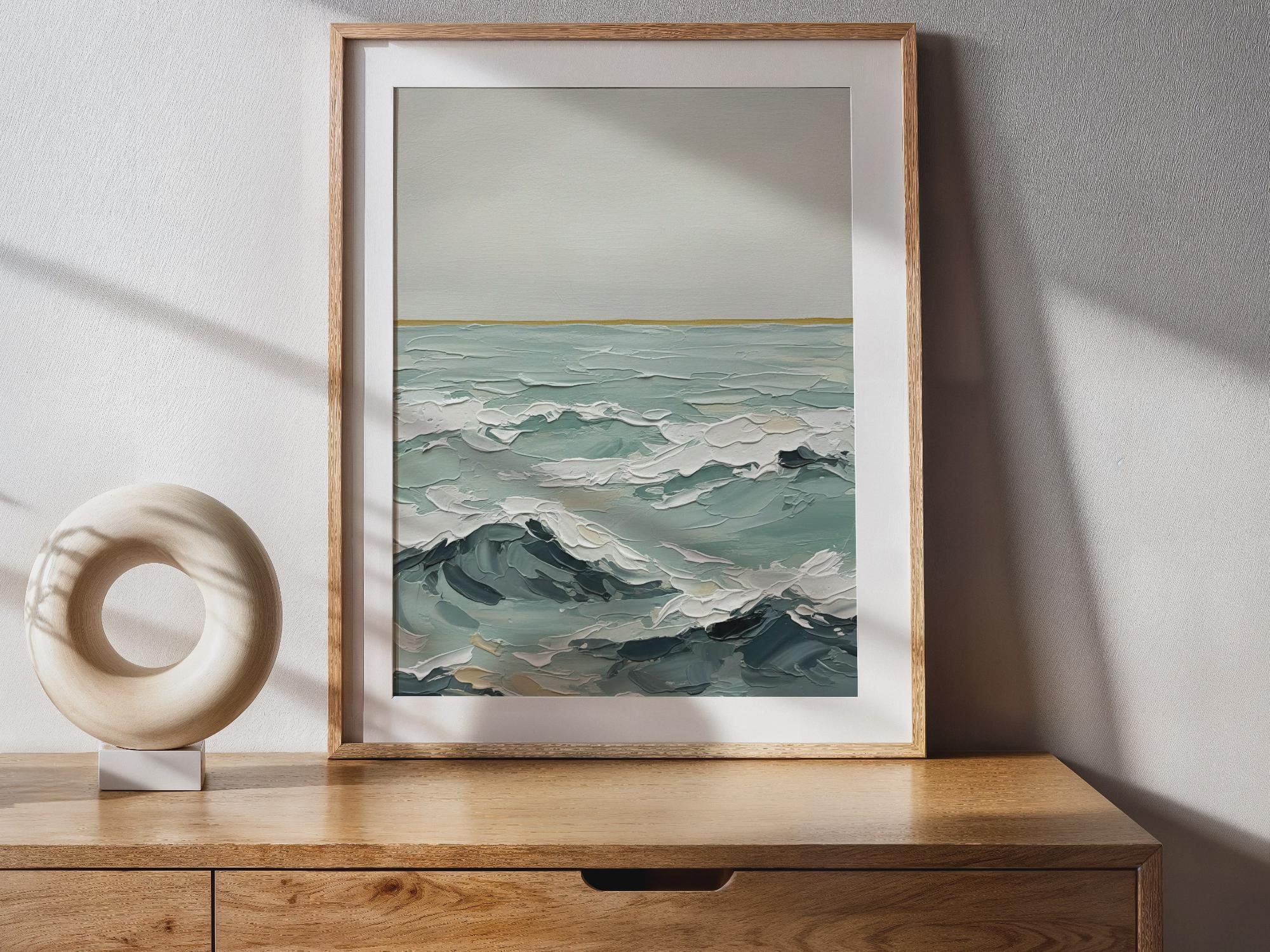 Ocean Whisper — Textured Abstract Seascape | Coastal Wall Art (Digital Download)