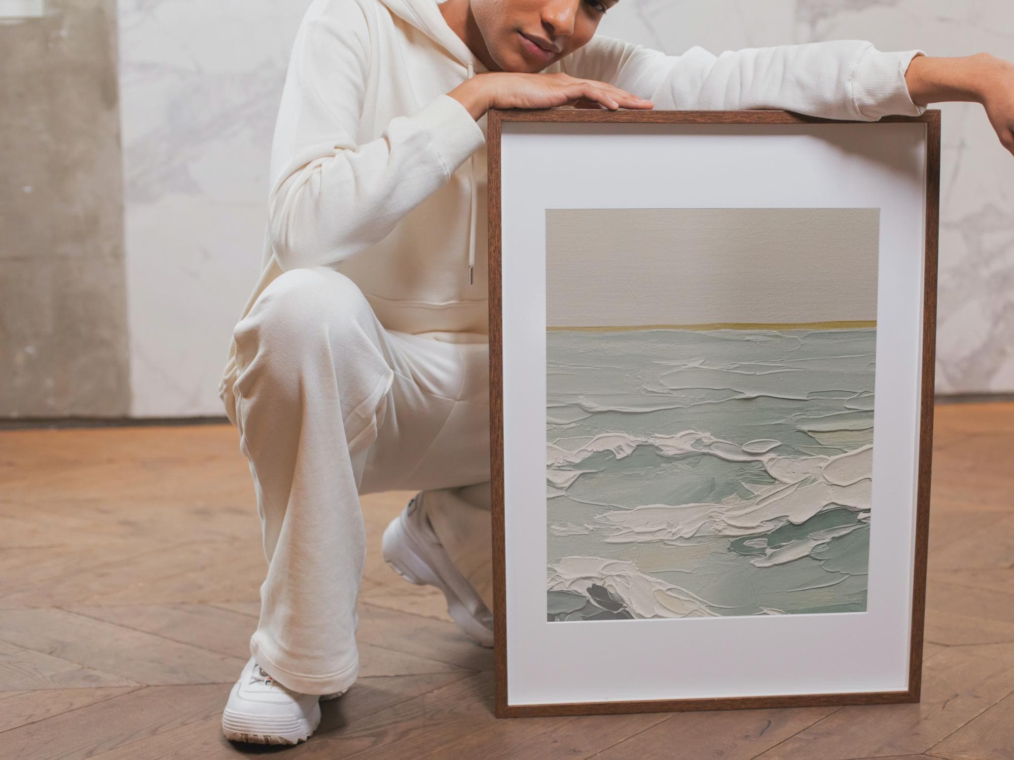 Ocean Whisper — Textured Abstract Seascape | Coastal Wall Art (Digital Download)