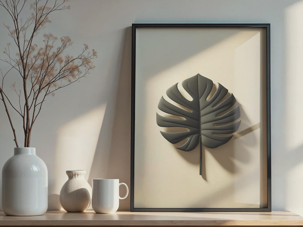 Botanical Silhouette — Delicate Leaf and Shadows | Elegant Wall Art (Digital Download)