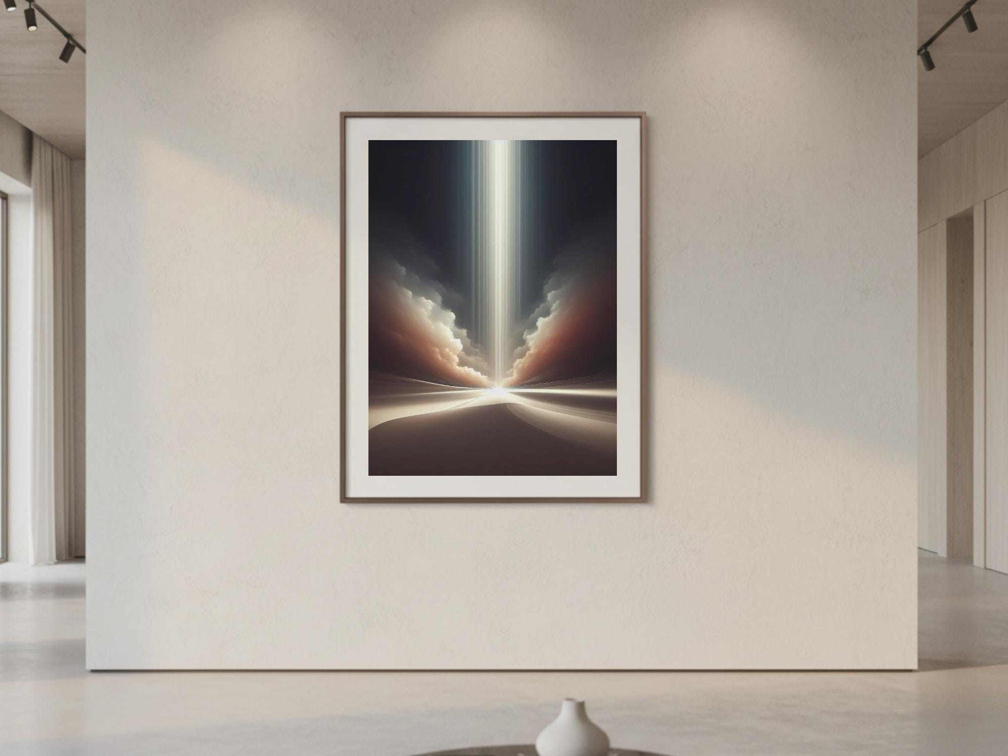 Light Rays — Sacred beams cross minimalist canvas | Abstract Light Art (Digital Download)